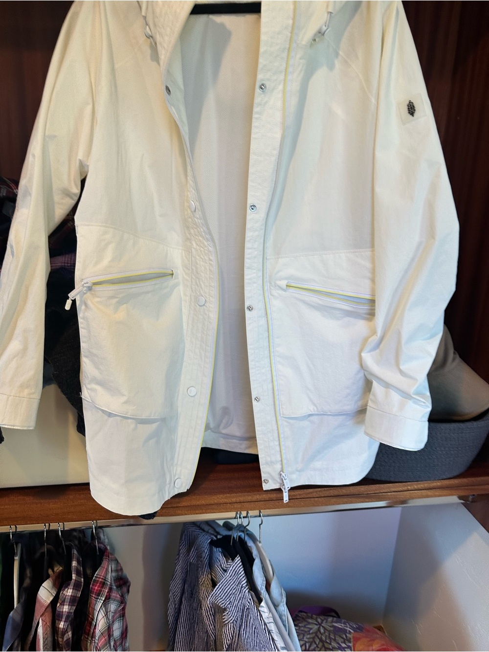 FP Movement by Free People Off-White Hooded Rain Jacket